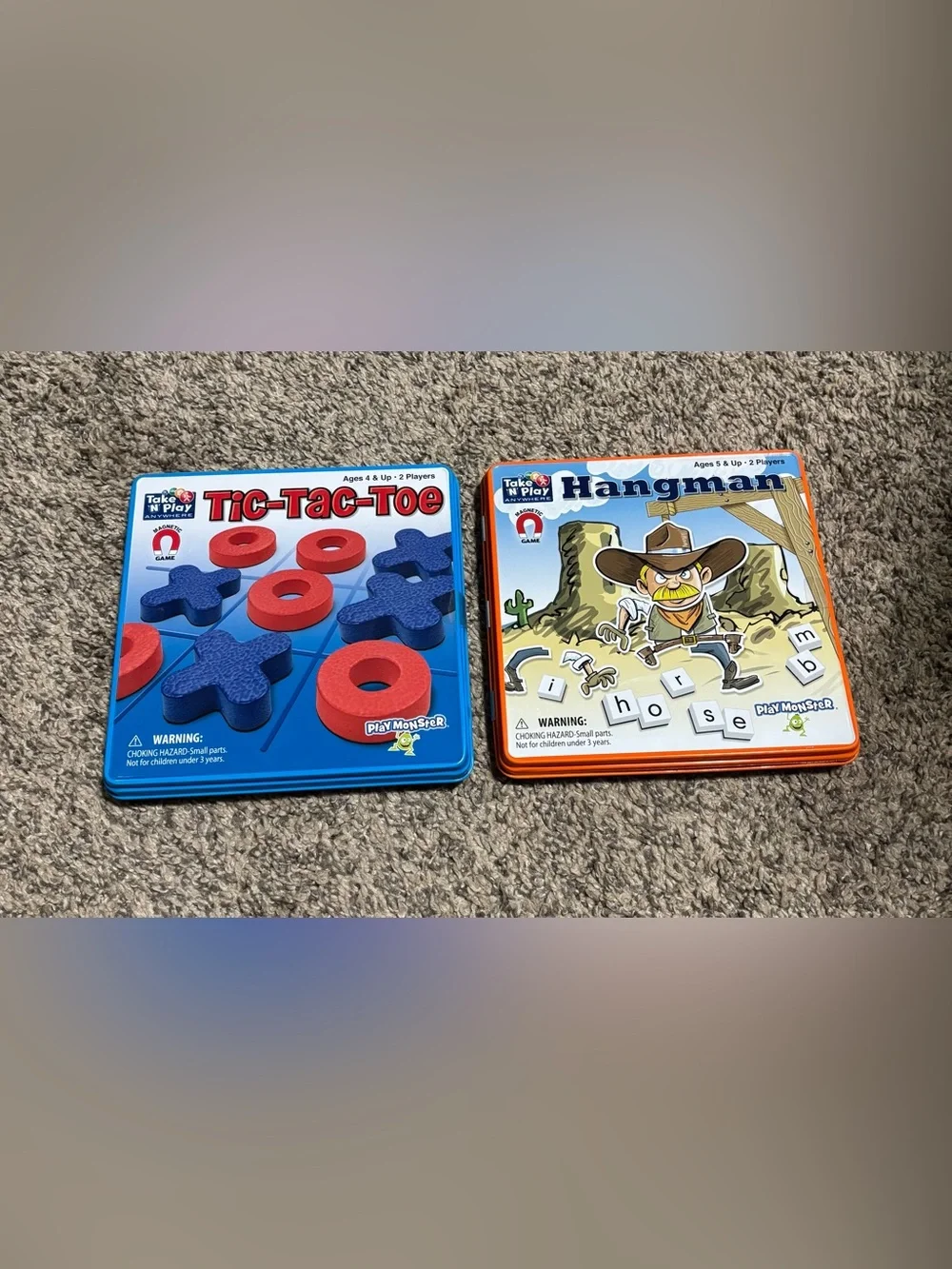 Take ‘n Play Anywhere Magnetic Games - Hangman & Tic-Tac-Toe - Brand new